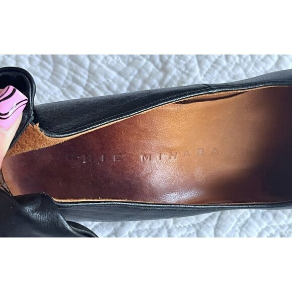 Chie Mihara Women's Sz 37 Black Leather Wrap Ankle Strap  Heels 6.5 - Picture 5 of 12